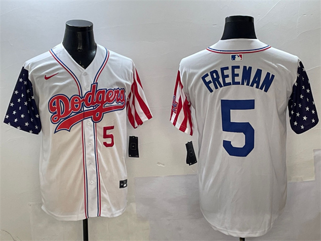 Men's Los Angeles Dodgers #5 Freddie Freeman White Limited Stitched Baseball Jersey Men's Los Angeles Dodgers #5 Freddie Freeman White Limited Stitched Baseball Jersey